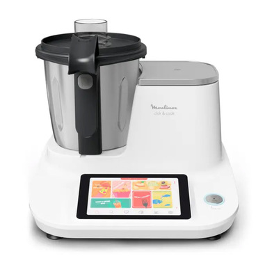 Bianco Acciaio Inossidabile Moulinex Click & Cook-Robot da Cucina con Bilancia Integrata 