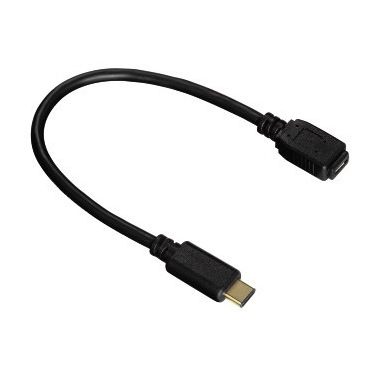 Hama Cavo USB Type C M/Micro USB F, 2.0, 0,15 metri,connettori dorati, nero