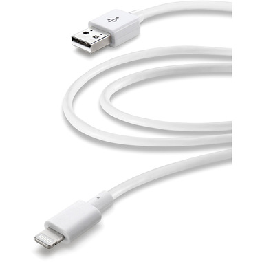 Cellularline USB Data Cable Home For Tablets - Lightning Cavo per la ricarica e sincronizzazione dei dati anche da prese distanti Bianco