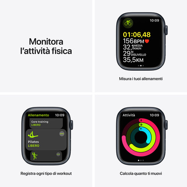Apple Watch Series 7 GPS + Cellular, 45mm Cassa in Alluminio Mezzanotte con  Cinturino Sport Mezzanotte | Smartwatch in offerta su Unieuro