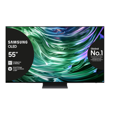 Samsung TV OLED 4K 55” QE55S90DAEXZT Smart TV Wi-Fi Graphite Black 2024, Processore NQ4 AI GEN2, Self-illuminating pixels, Laser Slim Design, Dolby Atmos