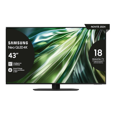 Samsung Smart TV 43” QE43QN90DATXZT Neo QLED 4K Mini LED Titan Black 2024, Processore NQ4 AI GEN2, Tecnologia Quantum Matrix, Neo Slim Design, Dolby Atmos