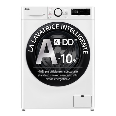 LG F4R3010NSWB Lavatrice 10kg AI DD, Classe A-10%, 1400 giri, Lavaggio a vapore