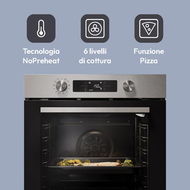 Candy CA6 N5B3EHTX 78 L Nero, Acciaio inox