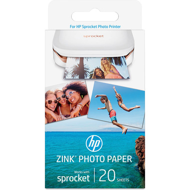 HP Confezione da 20 fogli di carta fotografica adesiva Sprocket da 5 x 7,6 cm