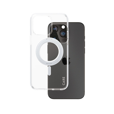 PanzerGlass CARE Feature Case Transparent w. Silver Kickstand & MagSafe iPhone 15 Pro Max