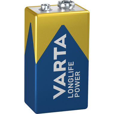 Varta Longlife Power, Batteria Alcalina, 9V, E-Block, 6LP3146