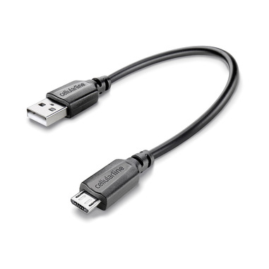 Cellularline USB Data Cable Portable - Micro USB Cavo dati corto e facile da portare con s Nero