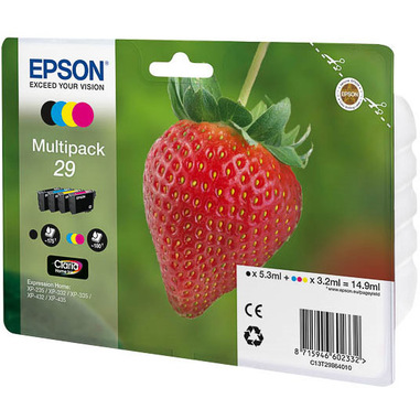 Epson Strawberry 29 CMYK cartuccia d'inchiostro 1 pz Originale Resa standard Nero, Ciano, Magenta, Giallo