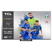 tcl c74 series 75c749 tv 190,5 cm (75") 4k ultra hd smart tv wi-fi alluminio