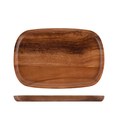 H&H Lifestyle Piatto Acacia in legno forma ovale cm 18x27