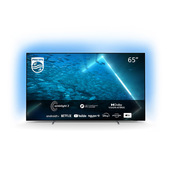 philips oled ambilight tv 65" android tv uhd 4k 65oled707, processore p5 ai, hdr10+ e dolby vision, ready for gaming 120hz, smart tv, dolby atmos