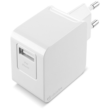 Cellularline USB Charger Kit Ultra - Fast Charge Lightning Cavo e caricabatterie veloce 10W in un'unica soluzione Bianco