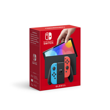 Nintendo Switch (modello Oled) Rosso neon/Blu neon, schermo 7 pollici