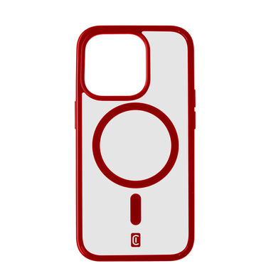 Cellularline Pop Mag - iPhone 15 Pro Custodia trasparente con bordi colorati compatibile con ecosistema Magsafe