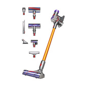 dyson v8 absolute aspirapolvere senza filo argento, giallo senza sacchetto