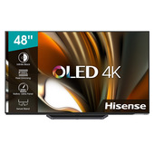 hisense tv oled ultra hd 4k 48” 48a87h smart tv, wifi, hdr dolby vision, oled colour, perfect black, game mode pro 120hz, dolby atmos, stand ruotabile