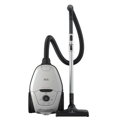 AEG Aspirapolvere con sacco, VX82-1-2MG, Silenzioso 57 dB, 3,5L Capacità sacco, Potente 600 W, Aspirapolvere con traino, Sacchetto per la polvere, Nero e Grigio
