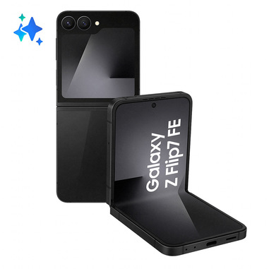 samsung galaxy z flip7 fe smartphone ai, ram 8gb, 128gb, display 3,4" super amoled/6,7" dynamic amoled 2x, fotocamera 50mp, black