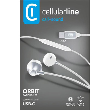 Cellularline ORBIT Auricolare a capsula con microfono, remote control e connettore USB-C