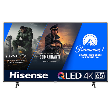 Hisense TV QLED Ultra HD 4K 65” 65E7KQ Smart TV, Wifi, HDR Dolby Vision, Quantum Dot Colour, Retroilluminazione DLED, Game Mode Plus