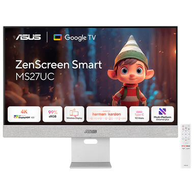 asus zenscreen smart monitor ms27uc monitor pc 68,6 cm (27") 3840 x 2160 pixel 4k ultra hd lcd grigio