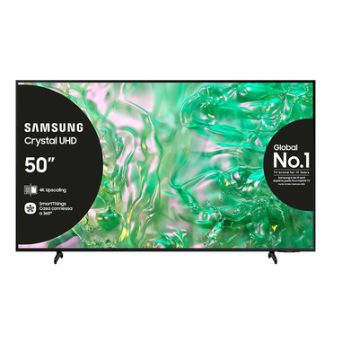 Samsung TV Crystal UHD 4K 50” UE50DU8070UXZT Smart TV Wi-Fi Black 2024, Processore Crystal 4K, 4K Upscaling, AirSlim Design, OTS Lite