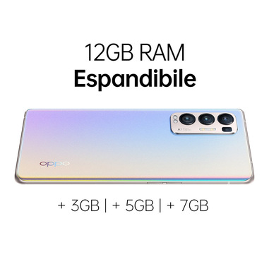 OPPO Find X3 Neo Smartphone 5G, Qualcomm865, Display 6.55''FHD+AMOLED, 4  Fotocamere 50MP, RAM 12GB ESPANDIBILE FINO A 19GB+ROM 256GB, 4500mAh, WiFi  6, Dual Sim, [Versione Italiana], Colore Galactic Silver | Smartphone in