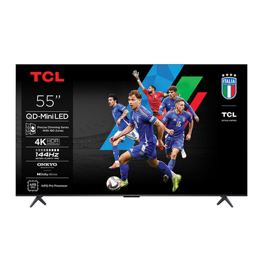 tcl c6k serie smart tv qd-miniled 4k 55" 55c6k, 144hz, audio onkyo 2.1, dolby vision iq & atmos, google tv