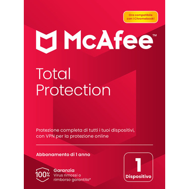McAfee ® Total Protection 1 dispositivo (Windows®/Mac®/Android/iOS), abbonamento per 1 anno