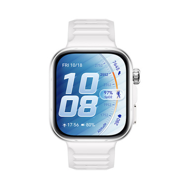 huawei watch fit 5 pro bianco, autonomia fino a 10 giorni, cassa in titanio, vetro zaffiro e ecg, compatibile con ios e android