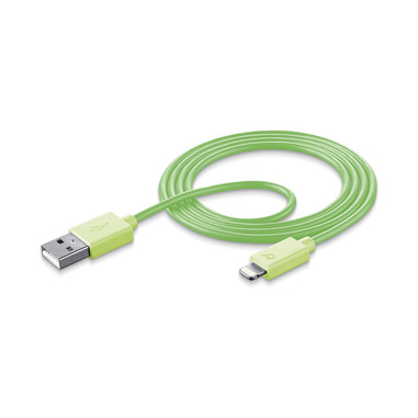 Cellularline Data Cable #Stylecolor - Lightning Cavo per la ricarica e sincronizzazione dei dati colorato Verde