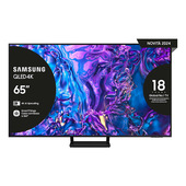 samsung q70d tv qled 4k 65” qe65q70datxzt smart tv wi-fi black 2024, quantum processor 4k, 4k ai upscaling, airslim design, ots lite