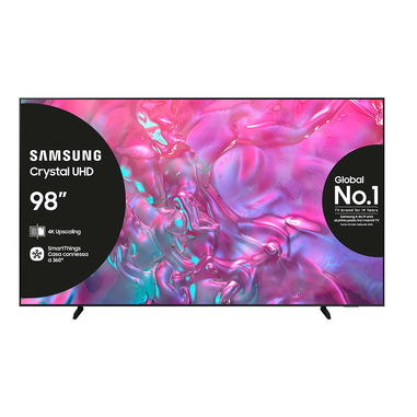 Samsung TV Crystal UHD 4K 98” UE98DU9070UXZT Smart TV Wi-Fi Graphite Black 2024, Processore Crystal 4K, 4K Upscaling, Slim Look, OTS Lite