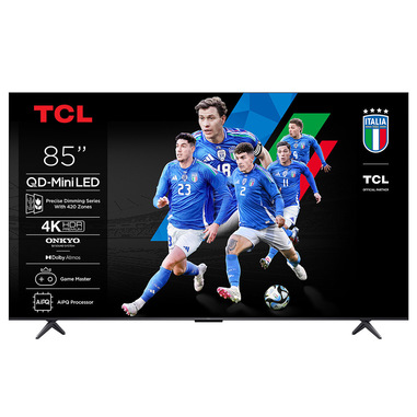 TCL Q6C Serie Smart TV QD-MiniLED 4K 85" 85Q6C, audio Onkyo 2.1, Dolby Vision IQ & Atmos, Google TV