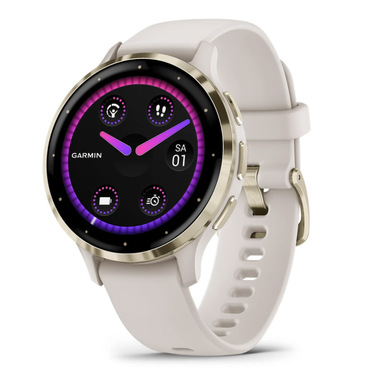 Garmin Venu 3S 3,05 cm (1.2") AMOLED 41 mm Digitale 390 x 390 Pixel Touch screen Oro, Avorio Wi-Fi GPS (satellitare)