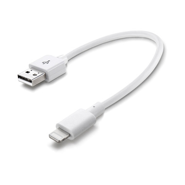Cellularline USB Data Cable Portable - Lightning Cavo dati corto e facile da portare con Bianco