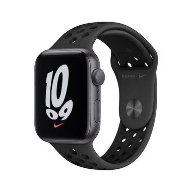 Apple Watch Nike SE GPS, 44mm in alluminio grigio siderale con cinturino Sport Nike Antracite/Nero