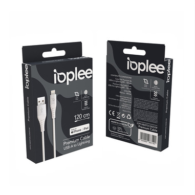 IOPLEE Cavo Dati Premium 120cm da USB-A a Lightning MFi - Bianco