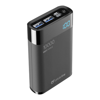 Cellularline FREEPMANTA10HD batteria portatile Polimeri di litio (LiPo) 10000 mAh Nero, Grigio