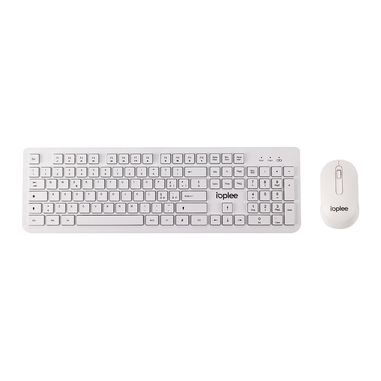 IOPLEE 361G tastiera Mouse incluso Universale RF Wireless QWERTY Bianco