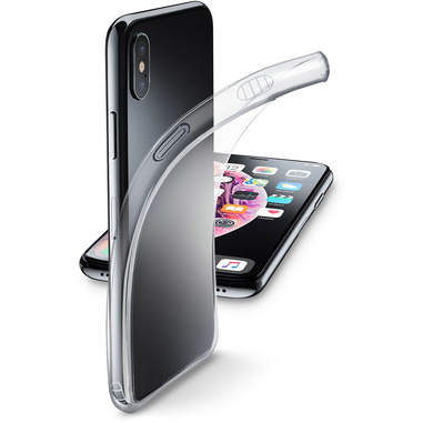Cellularline Fine - iPhone XS Max Cover in gomma morbida ultra sottile e trasparente Trasparente