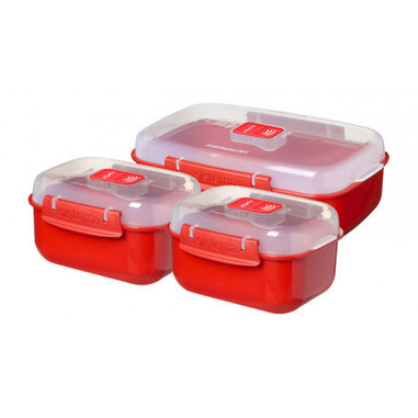 Sistema Set 3 contenitori Microware Rosso