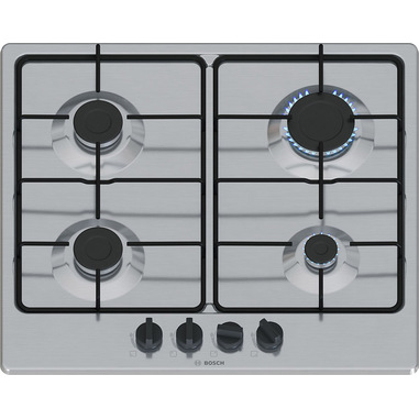 Bosch Serie 4 PGP6B5K85 , Piano cottura a gas, 60 cm, Acciaio inox