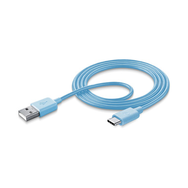 Cellularline USB CABLE #STYLECOLOR - Type-C Cavo per la ricarica e sincronizzazione dei dati colorato Blu