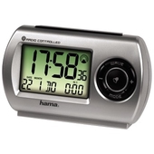 hama "rc300" travelling alarm clock nero, argento