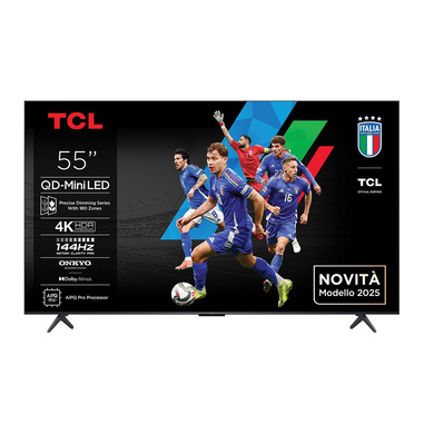 TCL Q6C Serie Smart TV QD-MiniLED 4K 55" 55Q6C, 144Hz, audio Onkyo 2.1, Dolby Vision IQ & Atmos, Google TV