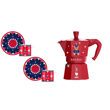 Bialetti 0005317 caffettiera manuale Moka Blu, Rosso