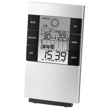 Hama Termometro/igrometro LCD "TH-200", Iindicatore Temperatura, Umidità, Orologio, Calendario, Previsioni meteo