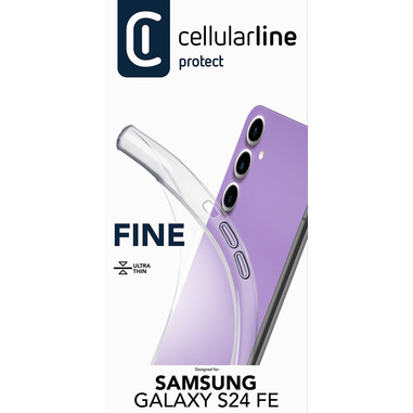 Cellularline Fine - Galaxy S24 FE Cover in gomma morbida ultra sottile e trasparente